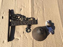 Unused Wall Mount Cast Iron Door/Dinner Bell.