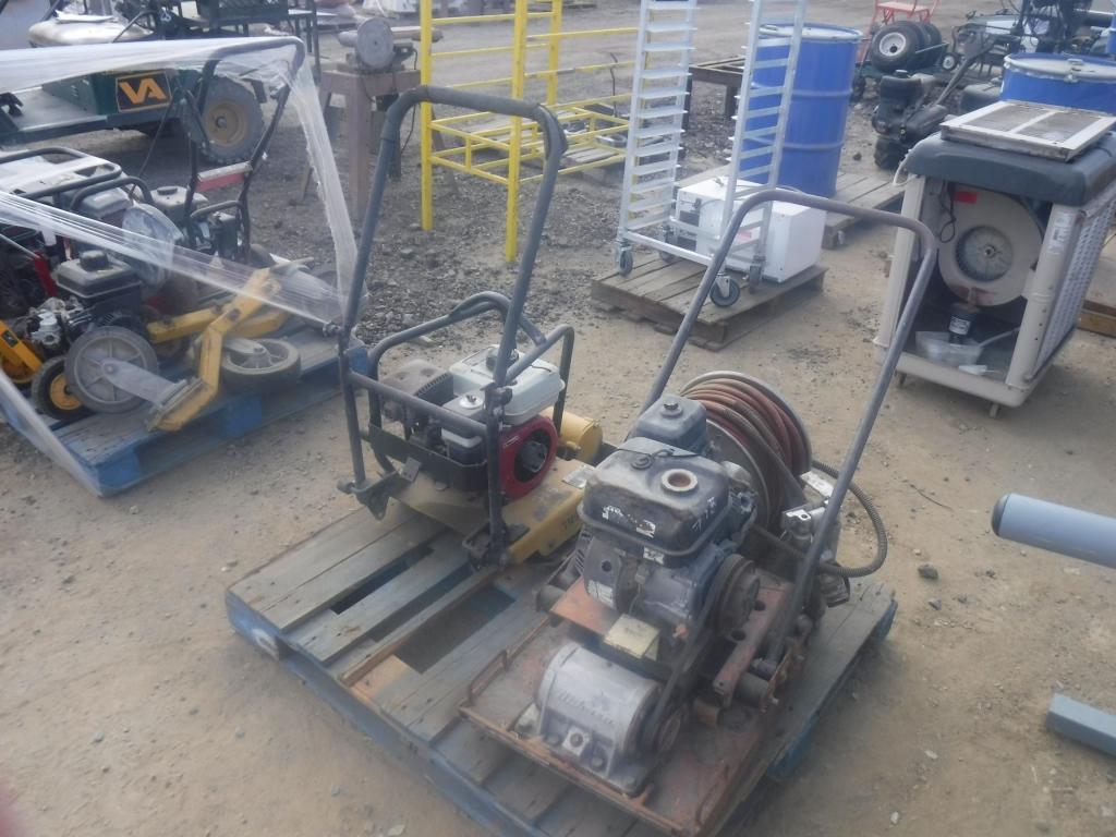 Pallet of (2) Compactors & Hurst Hose Reel w/Hose.