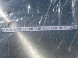 (3) Unused 14" Premium Diamond Blades.