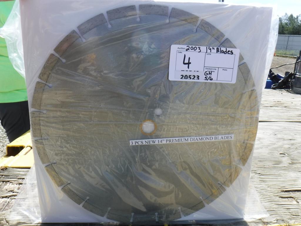 (3) Unused 14" Premium Diamond Blades.