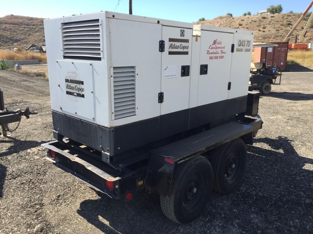 Atlas Copco QAS78 65 KW / 85 KVA Generator,