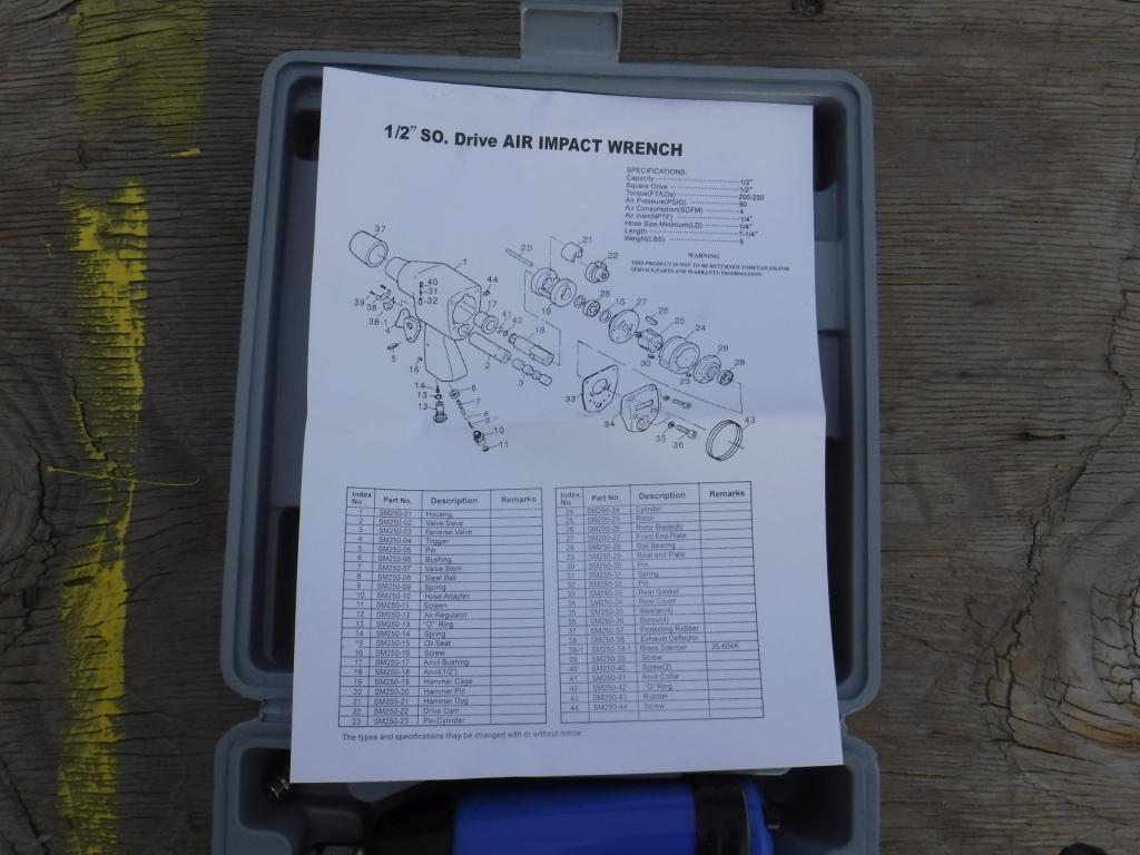 Unused 2020 1/2" Drive Pneumatic Impact Wrench.