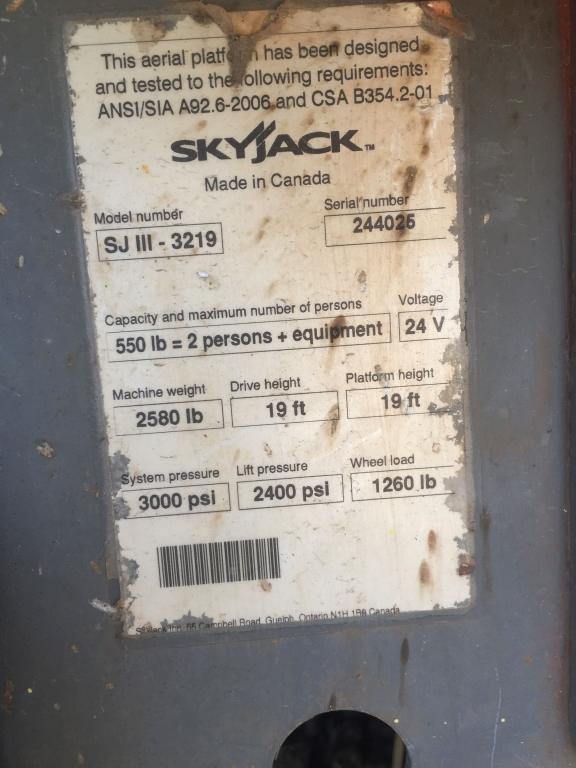 SkyJack SJIII 3219 Scissorlift,