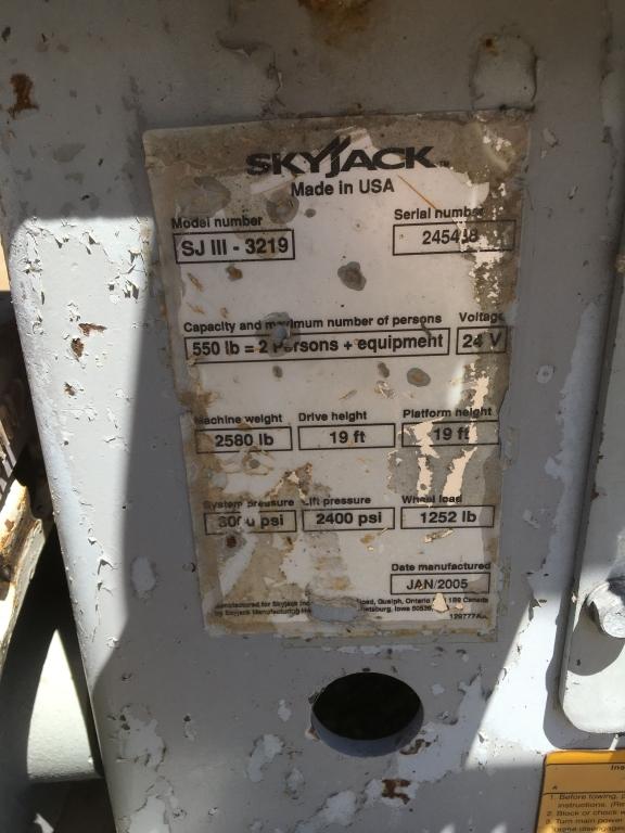 2005 SkyJack SJIII 3219 Scissorlift,