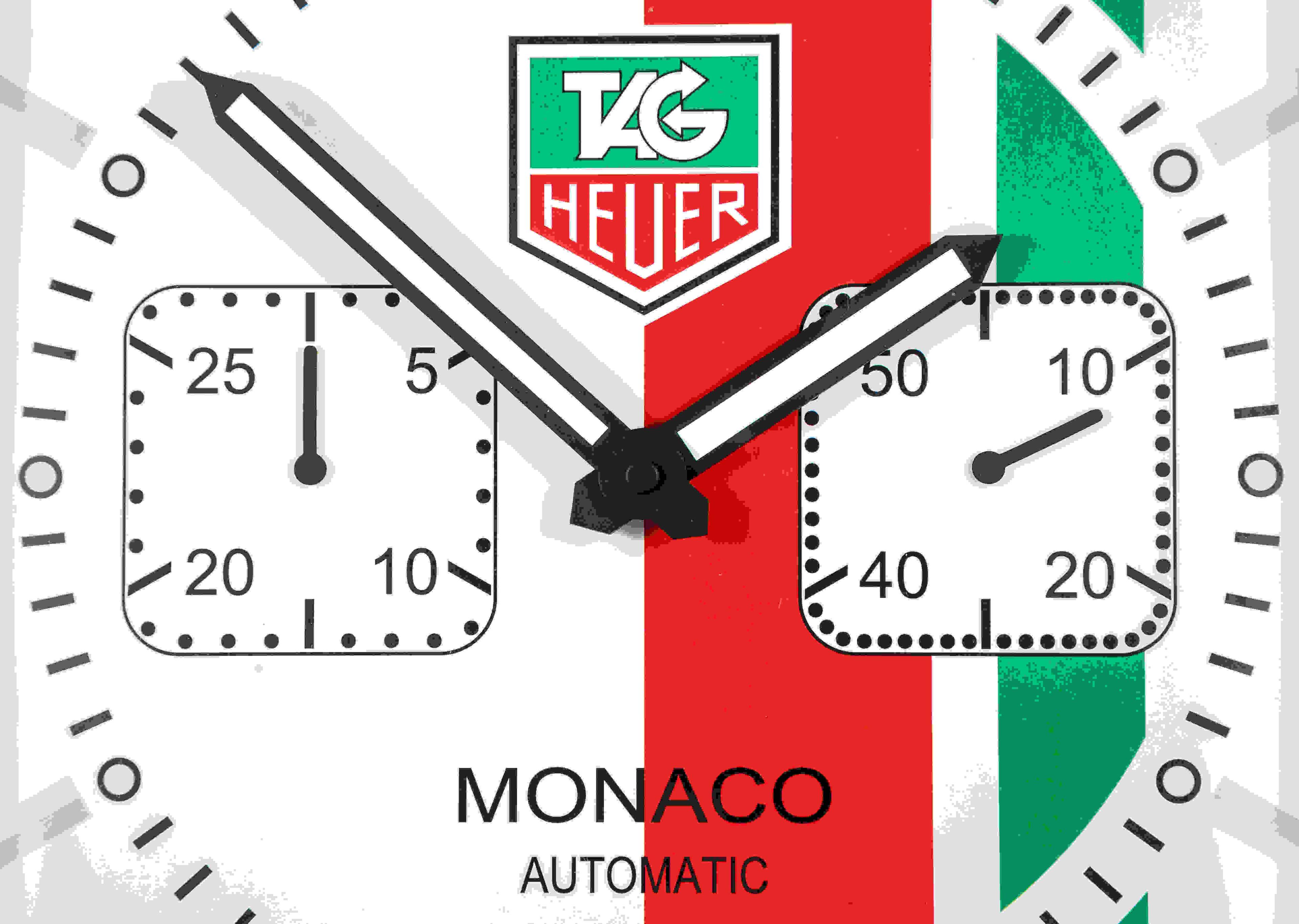 TAG HEUER Monaco "White Edition", wall clock