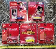 Lot of (5) Johnny Lightning Coca Cola Calendar Girls Diecast Cars 1965 Shelby Cobra 427