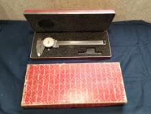 Vintage Starrett No. 120 Dial Slide Caliper w/ Case, Original Box