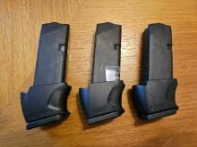 Lot of (3) .357 Glock 15 Round Magazines with X-Grip Extensions