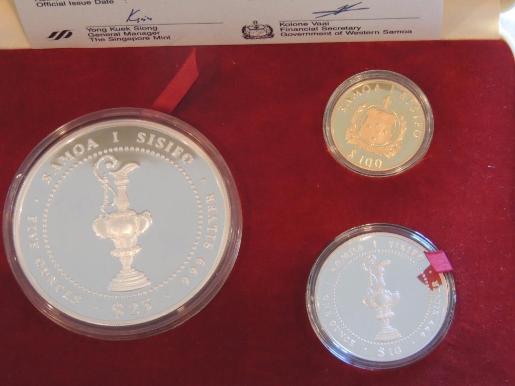 1987 Americas Cup Gold and Silver Coin Set