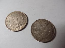 Two 1921 Morgan Dollars