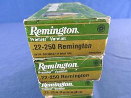 Four Boxes of Remington Premier Varmint 22-250 Ammo