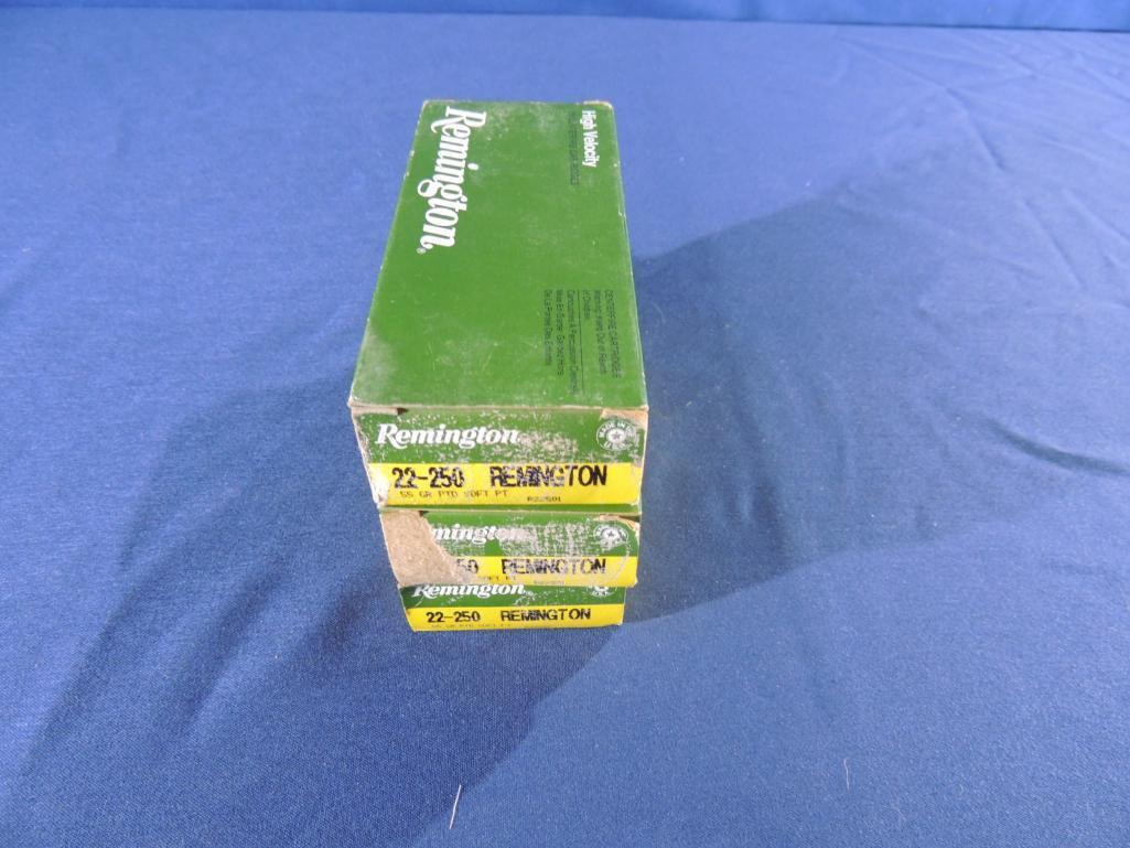 Three Boxes of Remington 22-250 Ammo