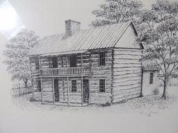 Elva Davis signed print of an Old Farmhouse