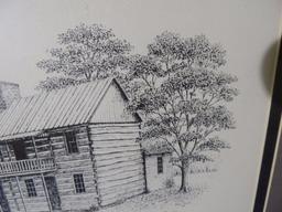 Elva Davis signed print of an Old Farmhouse