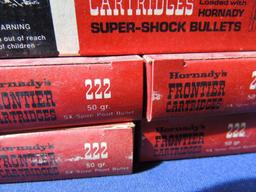 Five Boxes of Hornady 222 Remington Ammunition