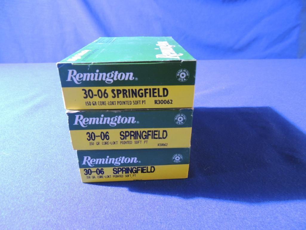 Three Full Boxes of Remington 30-06 Ammo
