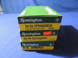 Three Full Boxes of Remington 30-06 Ammo