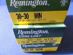 Three Boxes of Remington 30-30 Win Ammo