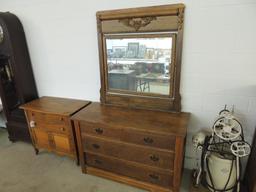 Antique Oak Dresser and Mirror