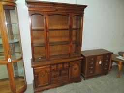 Two Piece Pine China Cabinet