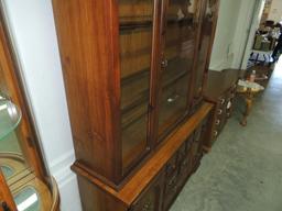 Two Piece Pine China Cabinet