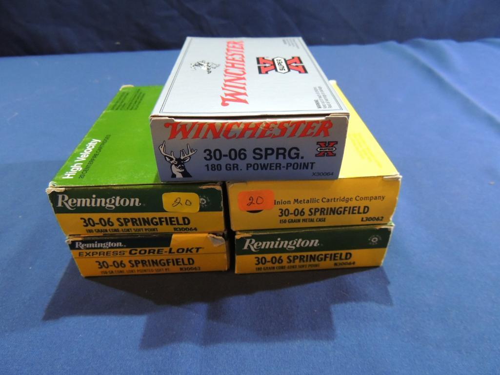 Five Boxes of 30-06 Springfield Ammo