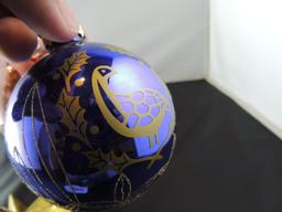 Two Waterford Hand Blown Christmas Balls