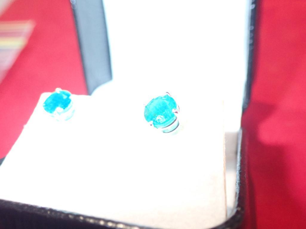 2.03 Carat Natural Emerald Stud Earrings