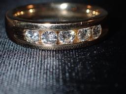 Mens Five Stone Diamond Wedding Ring