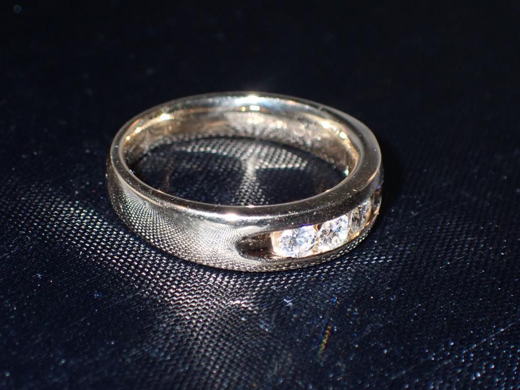 Mens Five Stone Diamond Wedding Ring