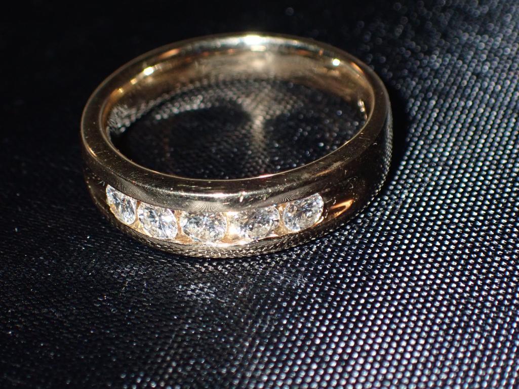 Mens Five Stone Diamond Wedding Ring