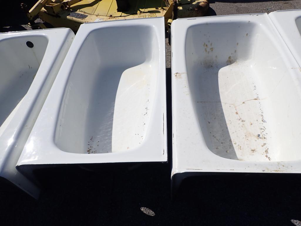 Seven Cast Iron Enamel Bathtubs