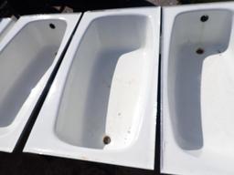 Seven Cast Iron Enamel Bathtubs