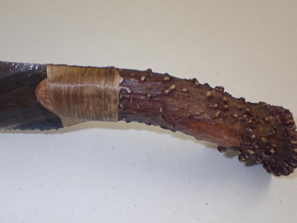 Custom Flint Knapped Antler Handle Knife