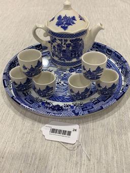 English Willow Sake Set