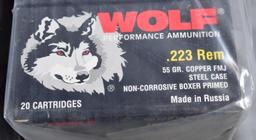 2 Brick Lot Wolf .223 Rem (50 Boxes)