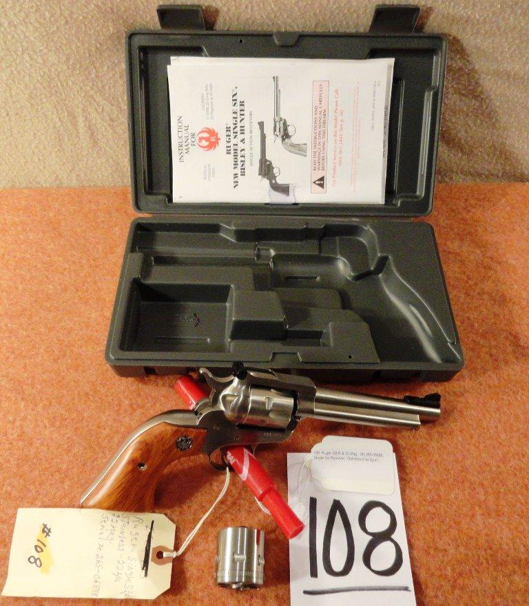 Ruger 22LR & 22-Mag., SN:265-06888, Single Six Revolver, Stainless (Handgun)