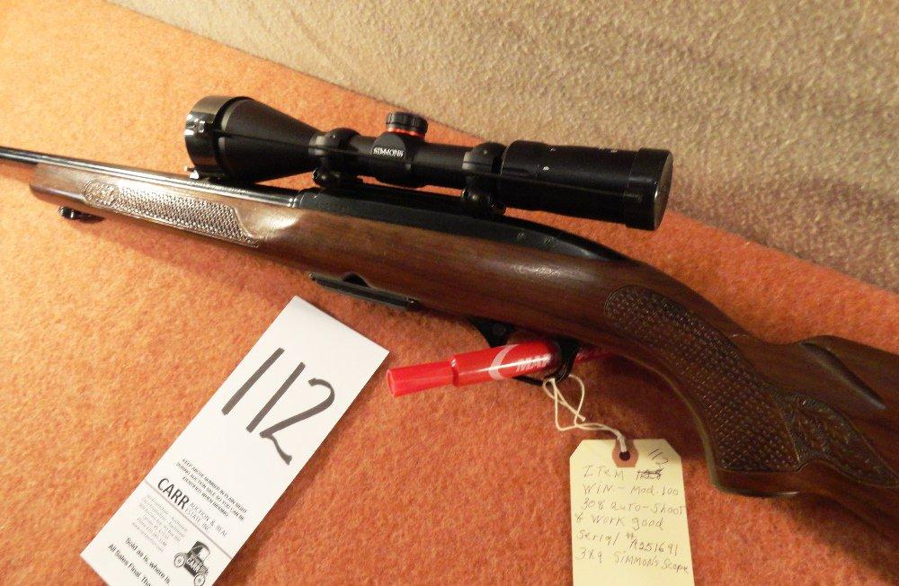 Winchester 100, 308 Auto, SN:A251691 with 3X Simmons Scope