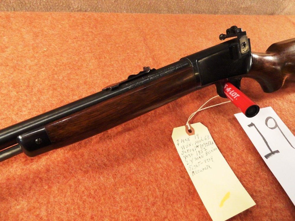 Winchester 63, 22LR, SN:109958A, 1952, Lyman Receiver Sight