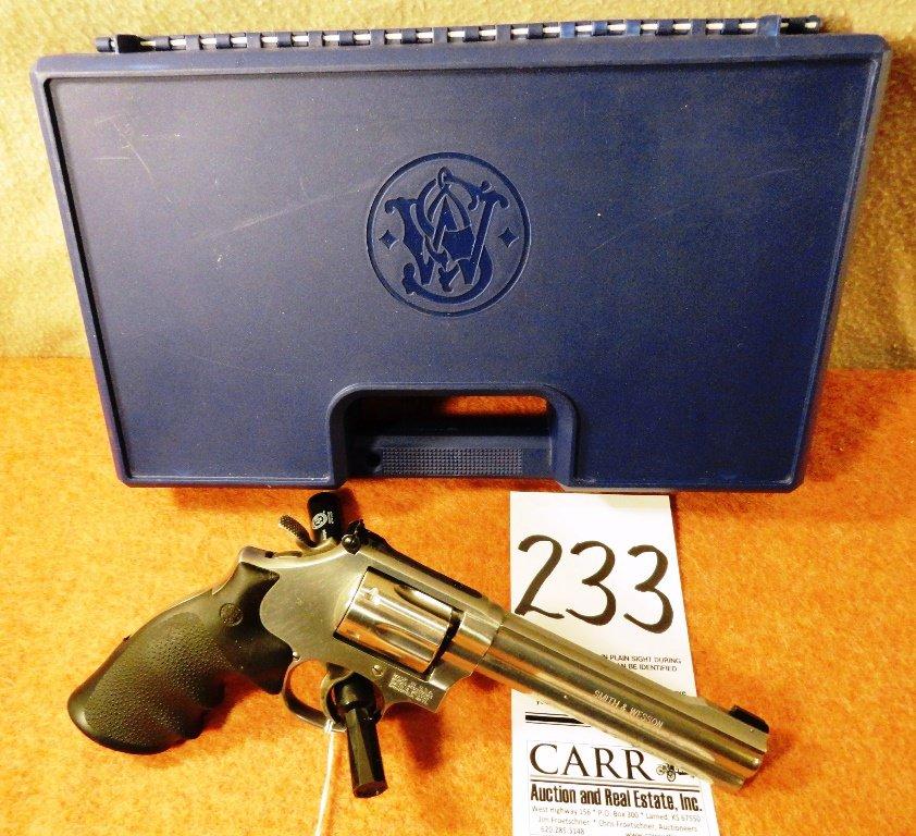 S&W M.617-5 Revolver .22 LR Ctg., Stainless Steel, 6” Bbl., SN:CFV 7032 in Blue Case (Handgun)