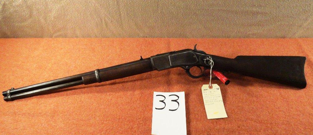 Winchester 1873, 44WCR, SN:17303, 1975, Saddle Ring Carbine, 1st Model, Rea Sight Not Org. (Has Been