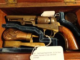 Colt Pocket Pistol M.1849, .31-Cal. Black Powder Revolver, Engraved, in Case, SN:50338 (Exempt)