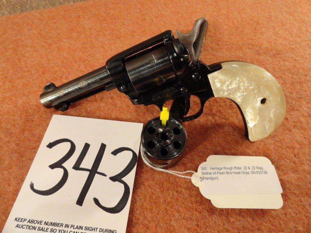 Heritage Rough Rider .22 & .22 Mag, Mother-of-Pearl Bird Head Grips, SN:633126 (Handgun)