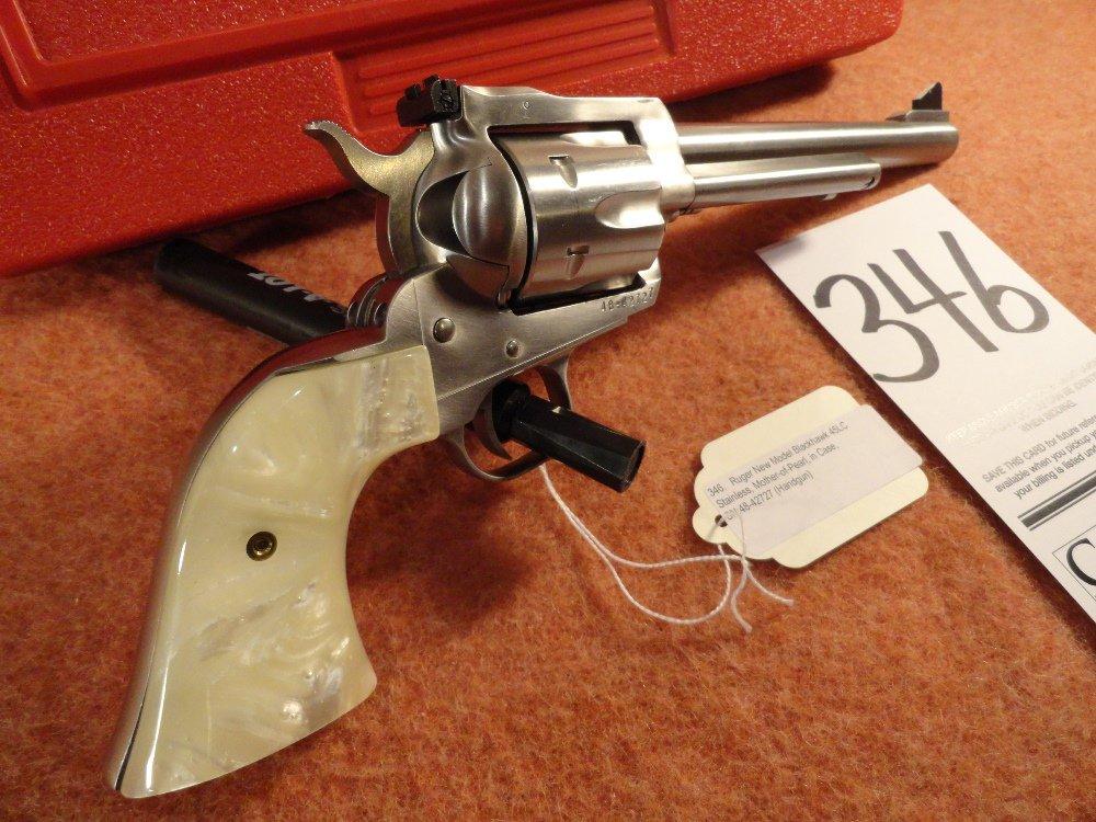 Ruger New Model Blackhawk 45LC Stainless, Mother-of-Pearl, in Case, SN:48-42727 (Handgun)