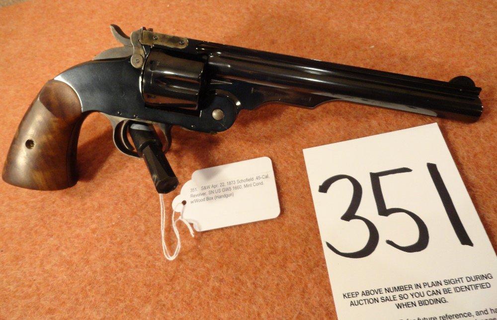 S&W Apr. 22, 1873 Schofield .45-Cal. Revolver, SN:US GW5 1660, Mint Cond. w/Wood Box (Handgun)