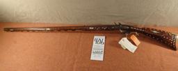 Antique Black Powder Muzzle Loader, 40-Cal., 42” Bbl., Over All Length 59”, Curly Tiger Stripe Maple