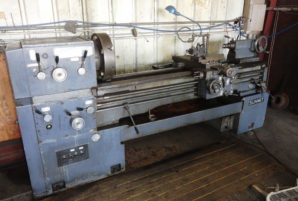 Summit Lathe w/Taper Attachment (3 Phase) w/Bottle & Steady Rest