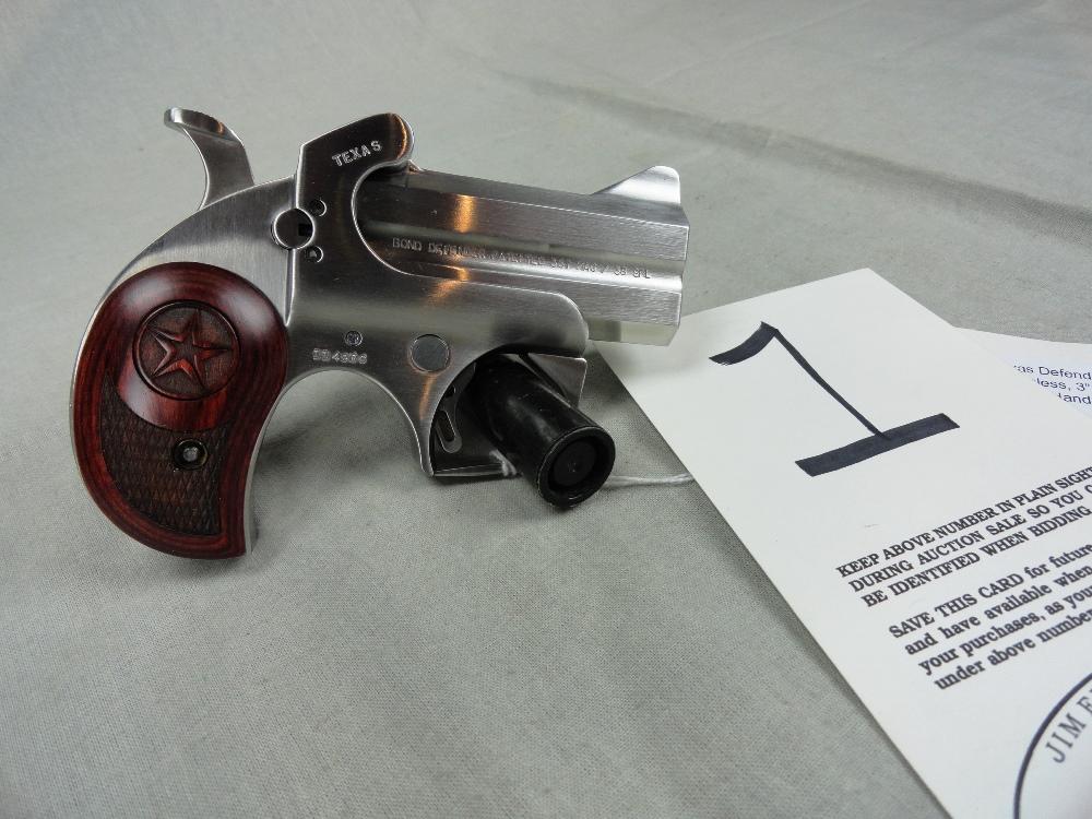 Bond Arms Texas Defender 357, NIB, Never Fired, Stainless, 3” Bbl., Wood Gr