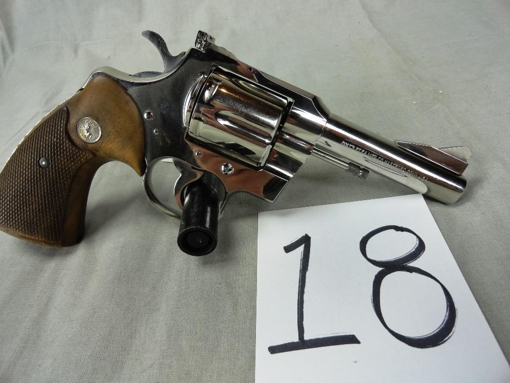Colt Trooper 357, Nickel, 4” Bbl., Wood Grips, SN:28541 (Handgun)