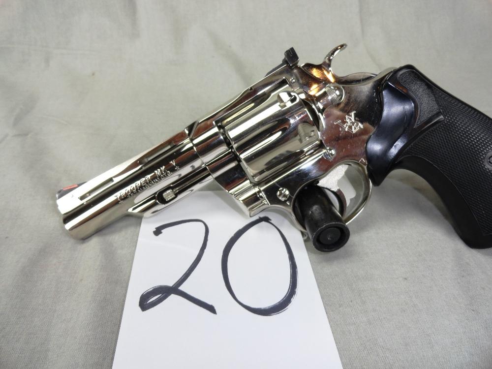 Colt Trooper MKV 357, Nickel, 4” Bbl., Rubber Grips, Vent Rib Bbl., SN:1205